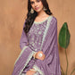 Anaita Lavender Embroidered Chinon Silk Palazzo Suit