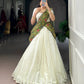 Lorenvalley Fashion Off White New Crush Plain with Laser Touch Up Lehenga Choli with Dupatta - Swadesiicart