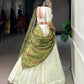 Lorenvalley Fashion Off White New Crush Plain with Laser Touch Up Lehenga Choli with Dupatta - Swadesiicart