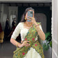 Lorenvalley Fashion Off White New Crush Plain with Laser Touch Up Lehenga Choli with Dupatta - Swadesiicart