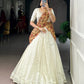 Lorenvalley Fashion Off White New Crush Plain with Laser Touch Up Lehenga Choli with Dupatta - Swadesiicart