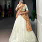 Lorenvalley Fashion Off White New Crush Plain with Laser Touch Up Lehenga Choli with Dupatta - Swadesiicart