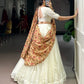 Lorenvalley Fashion Off White New Crush Plain with Laser Touch Up Lehenga Choli with Dupatta - Swadesiicart