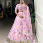 Lorenvalley Pink Tabby Silk Floral Print With Lace Touch Up Lehenga Choli with Dupatta | Swadesiicart
