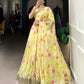 Lorenvalley Yellow Tabby Silk Floral Print With Lace Touch Up Lehenga Choli with Dupatta | Swadesiicart