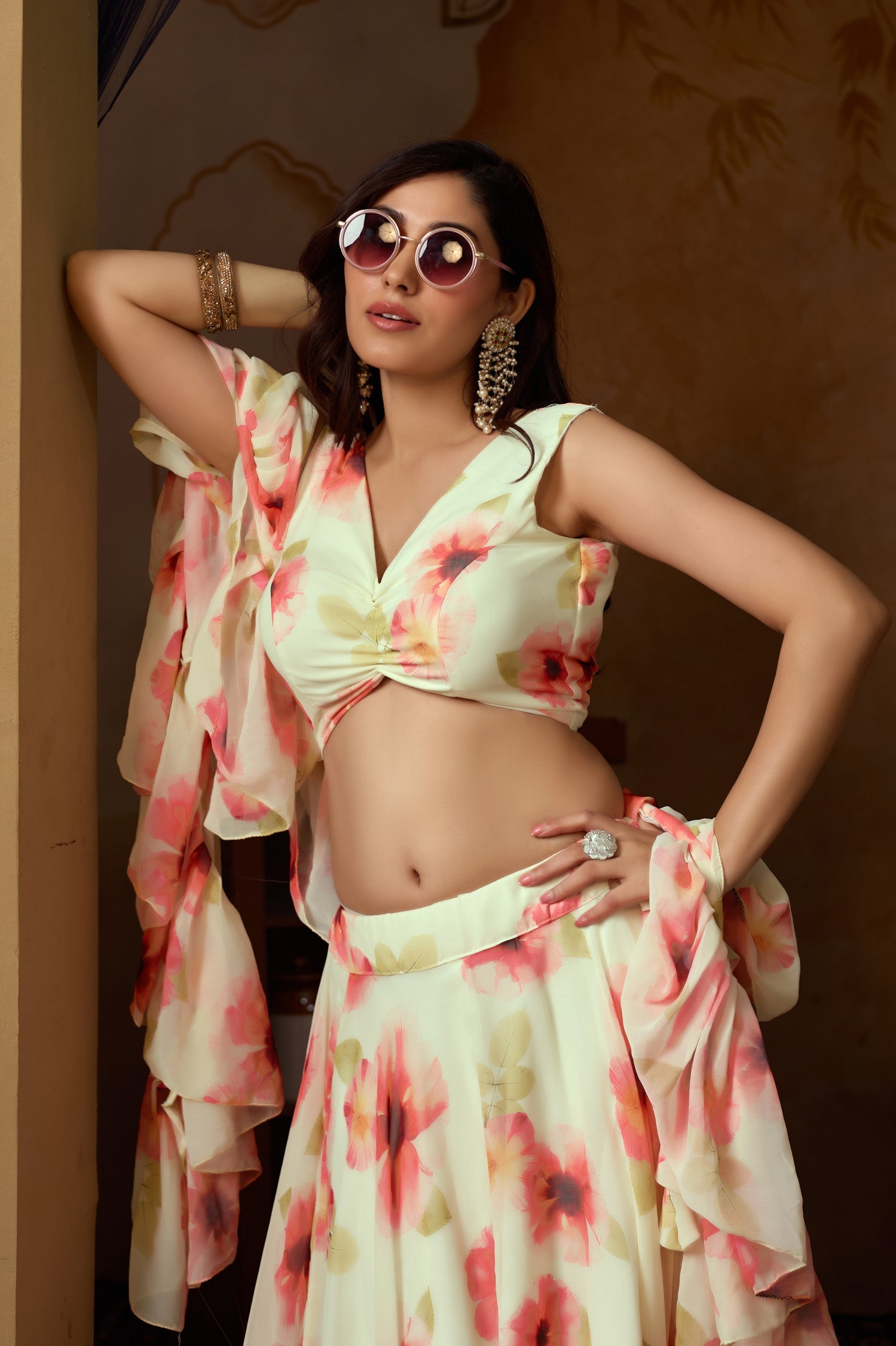 Lorenvalley Fashion Pista Georgette with Digital Printed Lehenga Choli with Dupatta - Swadesiicart