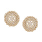 Shoshaa off-White Gold-Polished Kundan Studded & Beaded Circular Drop Earrings | Swadesiicart