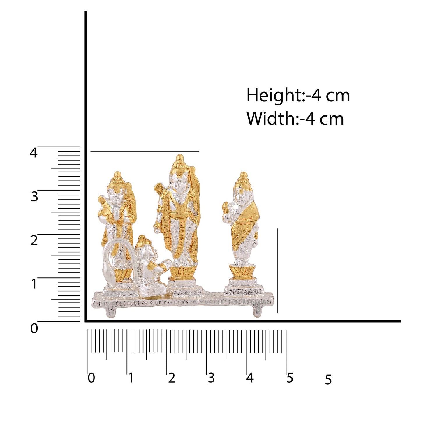 Estele Gold-Polished Spiritual Ram Darbar|God Ram,Laxman,Sita & Hanuman Idol for Home/Car Décor - Swadesiicart