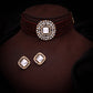 Tehzeeb Creations Brass Gold-Polished Gold, Maroon, White Jewel Set - Swadesiicart