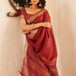 Tikhi Imli Maroon & Gold Toned Zari Woven Design Saree | Swadesiicart
