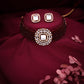 Tehzeeb Creations Brass Gold-Polished Gold, Maroon, White Jewel Set - Swadesiicart