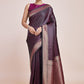 Monjolika Fashion Glamour And Tradition With This Zari Woven Wine Color Banarasi Satin Silk Saree | Swadesiicart