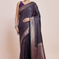 Monjolika Fashion Glamour And Tradition With This Zari Woven Darl Purple Color Banarasi Satin Silk Saree | Swadesiicart