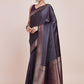 Monjolika Fashion Glamour And Tradition With This Zari Woven Darl Purple Color Banarasi Satin Silk Saree | Swadesiicart