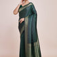 Monjolika Fashion Glamour And Tradition With This Zari Woven Dark Green Color Banarasi Satin Silk Saree | Swadesiicart