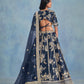 Anaita Navy Blue Embroidered Heavy Art Silk Designer Lehenga With Blouse