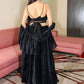 Lorenvalley Fashion Black Fendy Satin crush with Plain Lehenga Choli with Dupatta - Swadesiicart