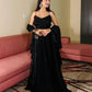 Lorenvalley Fashion Black Fendy Satin crush with Plain Lehenga Choli with Dupatta - Swadesiicart