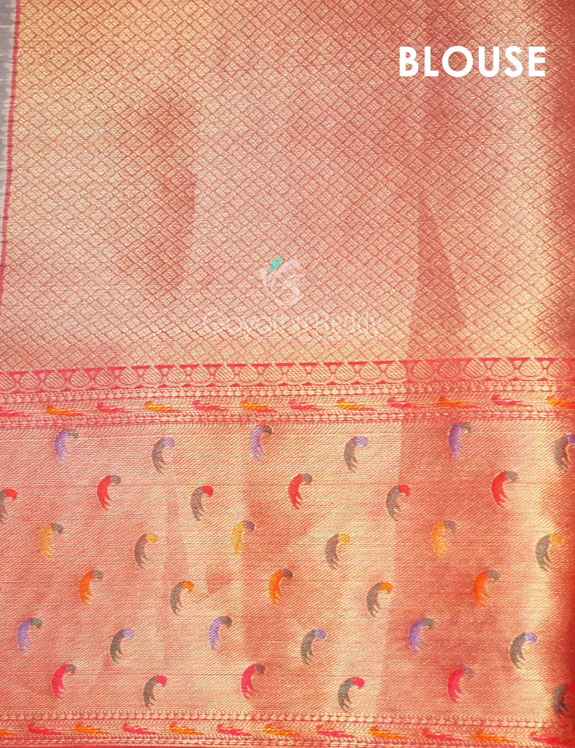 Shades Of Red Colour Banaras Borders And Creeper Design Semi Silk Saree By Gayathri Reddy Designer Studio | Swadesiicart