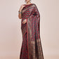Monjolika Fashion Banarasi Satin Silk Maroon Weaving Designer Saree | Swadesiicart