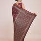 Monjolika Fashion Banarasi Satin Silk Maroon Weaving Designer Saree | Swadesiicart