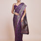 Monjolika Fashion Banarasi Satin Silk Dark Purple Weaving Designer Saree | Swadesiicart