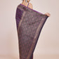 Monjolika Fashion Banarasi Satin Silk Dark Purple Weaving Designer Saree | Swadesiicart