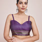 Monjolika Fashion Banarasi Satin Silk Dark Purple Weaving Designer Saree | Swadesiicart