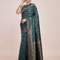 Monjolika Fashion Banarasi Satin Silk Dark Teal Weaving Designer Saree | Swadesiicart
