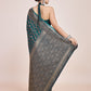 Monjolika Fashion Banarasi Satin Silk Dark Teal Weaving Designer Saree | Swadesiicart