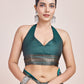 Monjolika Fashion Banarasi Satin Silk Dark Teal Weaving Designer Saree | Swadesiicart