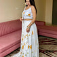 Lorenvalley Fashion White Organza with Hand-painted Floral Design Lehenga Choli with Dupatta - Swadesiicart