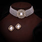 Tehzeeb Creations Brass Gold-Polished Gold, White, White Jewel Set - Swadesiicart