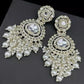 Tehzeeb Creations White Gold Trending Style Drop & Danglers Earring For Girls & Women Diamond, Pearl Brass Drops | Swadesiicart