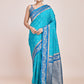 Monjolika Fashion Sky Blue Banarasi Silk In Satin Is Classy Embellished With Golden Zari Work Saree | Swadesiicart