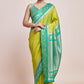 Monjolika Fashion Parrot Green Banarasi Silk In Satin Is Classy Embellished With Golden Zari Work Saree | Swadesiicart