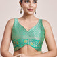 Monjolika Fashion Parrot Green Banarasi Silk In Satin Is Classy Embellished With Golden Zari Work Saree | Swadesiicart
