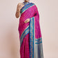 Monjolika Fashion Magenta Banarasi Silk In Satin Is Classy Embellished With Golden Zari Work Saree | Swadesiicart