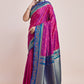 Monjolika Fashion Magenta Banarasi Silk In Satin Is Classy Embellished With Golden Zari Work Saree | Swadesiicart