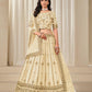 Anaita Cream Embroidered Heavy Art Silk Designer Lehenga With Blouse