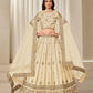Anaita Cream Embroidered Heavy Art Silk Designer Lehenga With Blouse