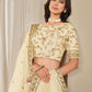 Anaita Cream Embroidered Heavy Art Silk Designer Lehenga With Blouse