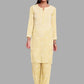 ADA Ethnic Motifs Embroidered Chikankari Straight Kurta with Palazzos | Swadesiicart