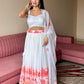 Lorenvalley Fashion White Georgette with Floral Print Design Lehenga Choli with Dupatta - Swadesiicart