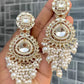 Tehzeeb Creations White Gold Trending Style Drop & Danglers Earring For Girls & Women Diamond, Pearl Brass Drops | Swadesiicart
