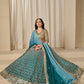 Anaita Turquoise Embroidered Heavy Chinon Silk Designer Lehenga With Blouse