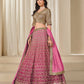 Anaita Pink Embroidered Heavy Chinon Silk Designer Lehenga With Blouse