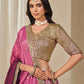 Anaita Pink Embroidered Heavy Chinon Silk Designer Lehenga With Blouse