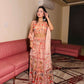 Lorenvalley Fashion Peach Organza with Floral Print Design Lehenga Choli with Dupatta - Swadesiicart