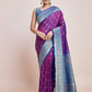Monjolika Fashion Exquisite Designs With This Purple Banarasi Satin Silk Saree | Swadesiicart